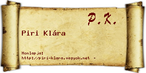 Piri Klára névjegykártya