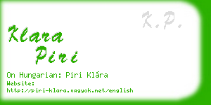 klara piri business card